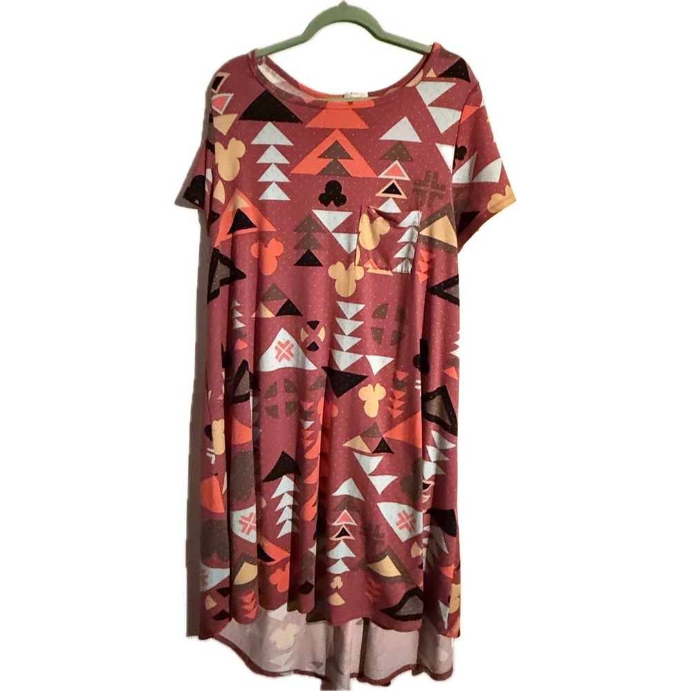 Lularoe 2X Plus Size‎ Disney Carly Mickey Mouse Head Aztec